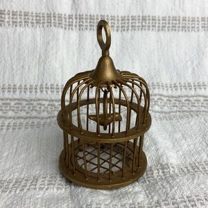 Solid Brass Birdcage Hanging Figure